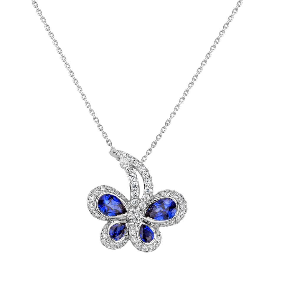 Diamond pendant with Sapphire Luxury Butterfly