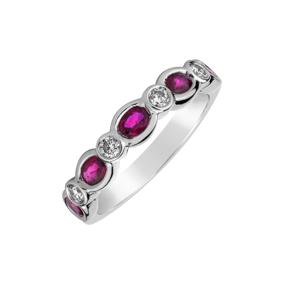 Diamond ring with Ruby Ruby Alternation