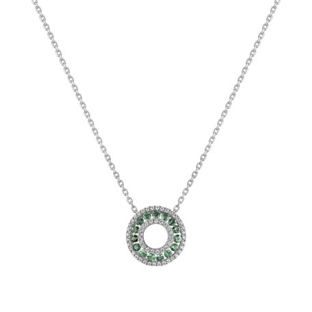 Diamond pendant with Emerald Areli