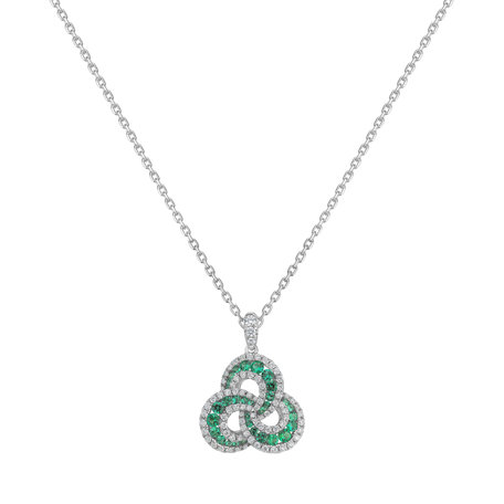 Diamond pendant with Emerald Dallius