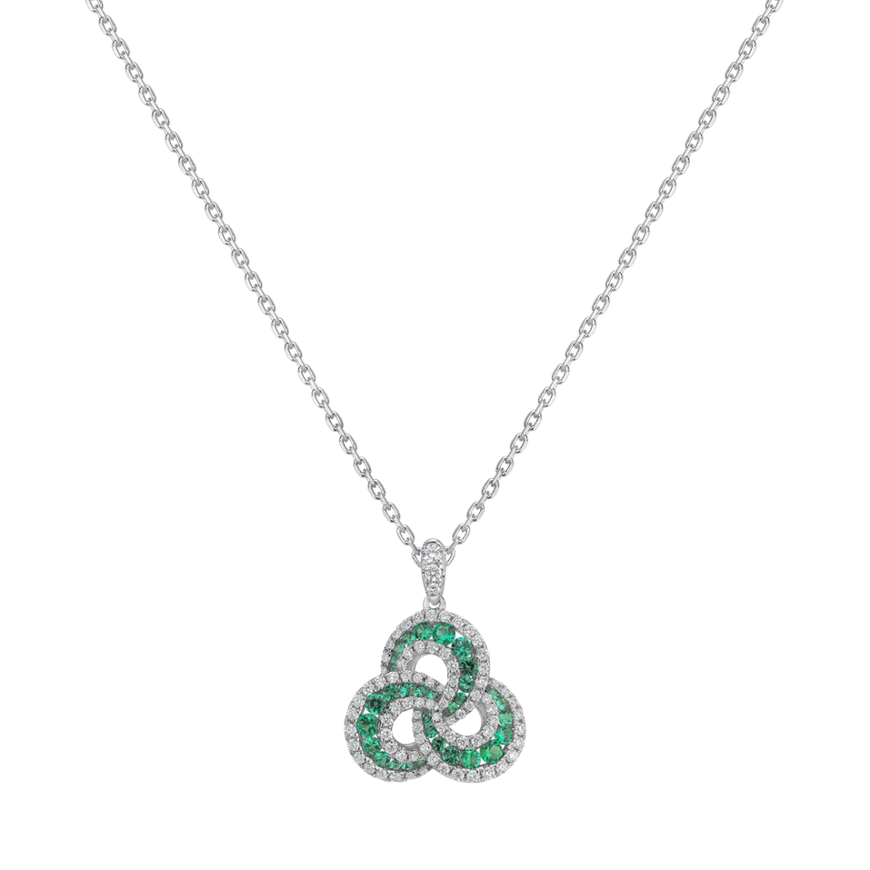 Diamond pendant with Emerald Dallius