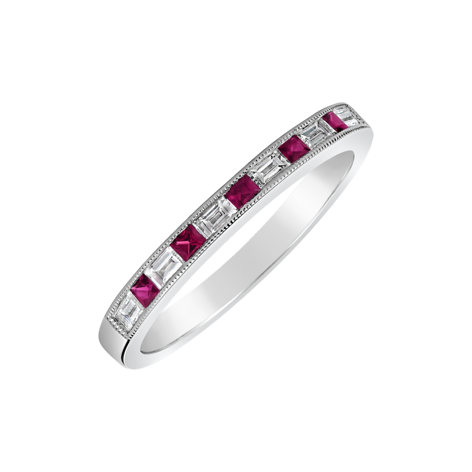 Diamond ring with Ruby Journey