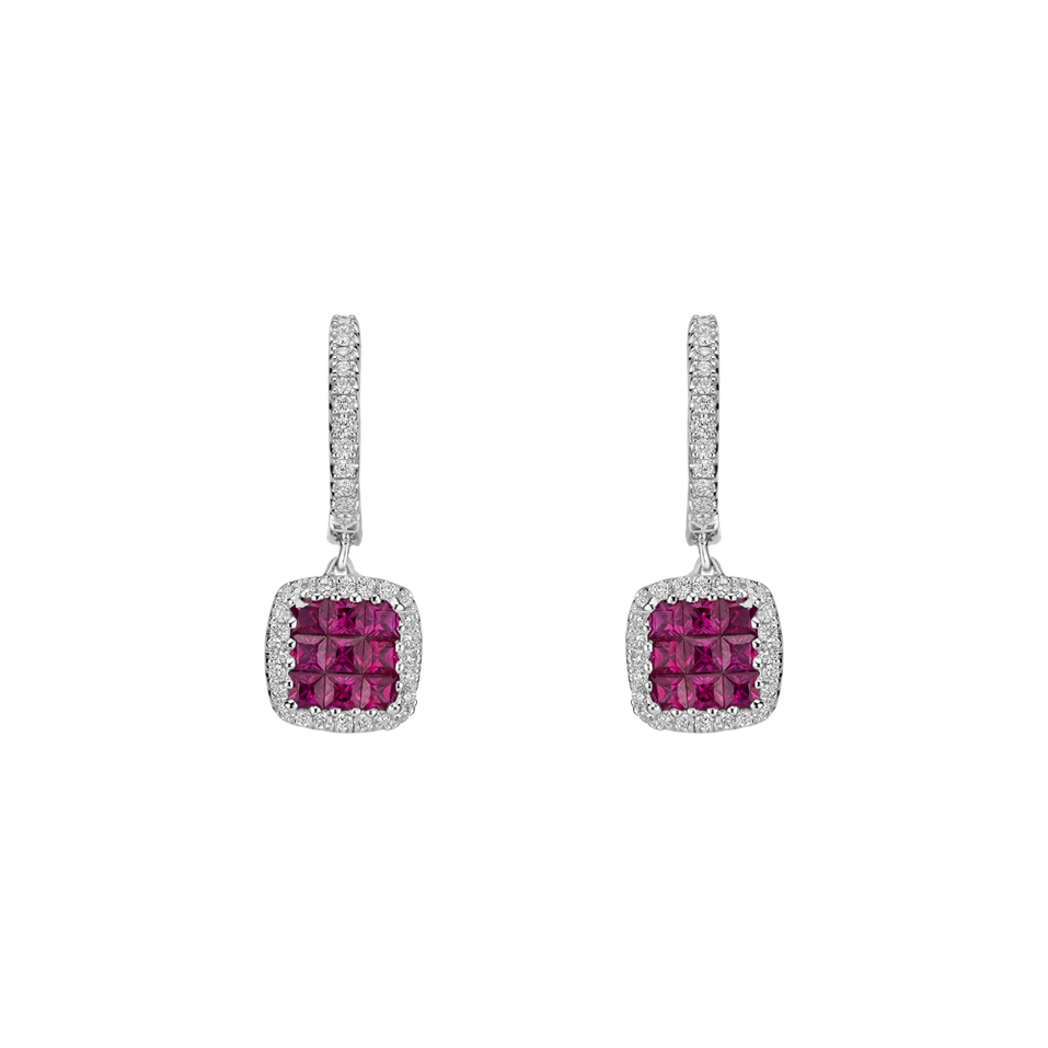 Diamond earrings and Ruby Emersyn