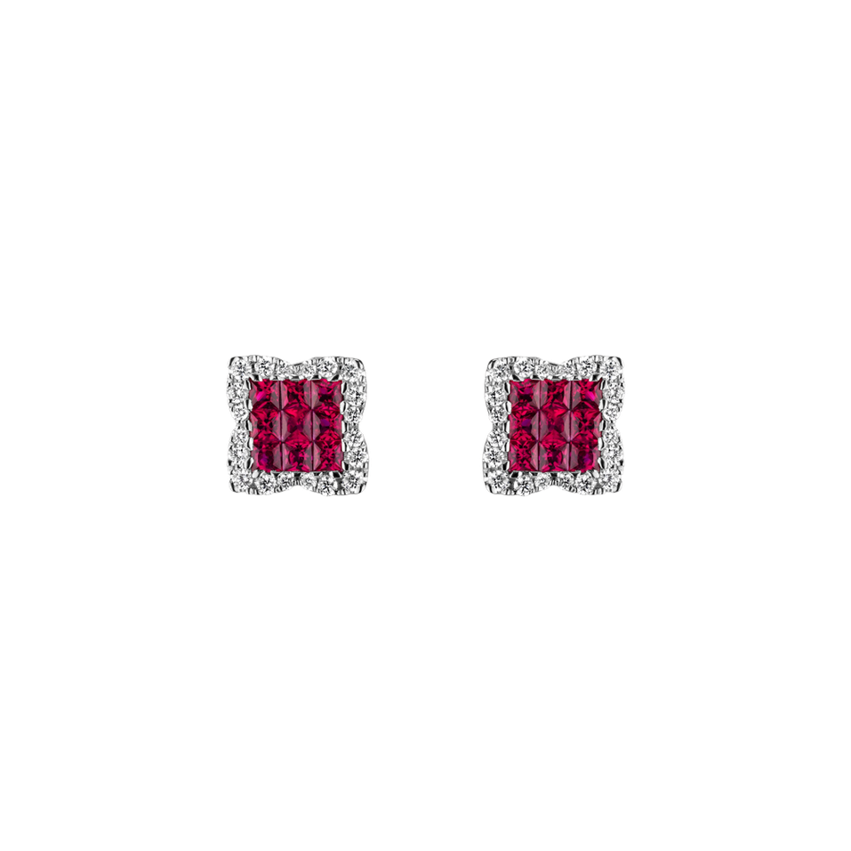 Diamond earrings and Ruby Marini