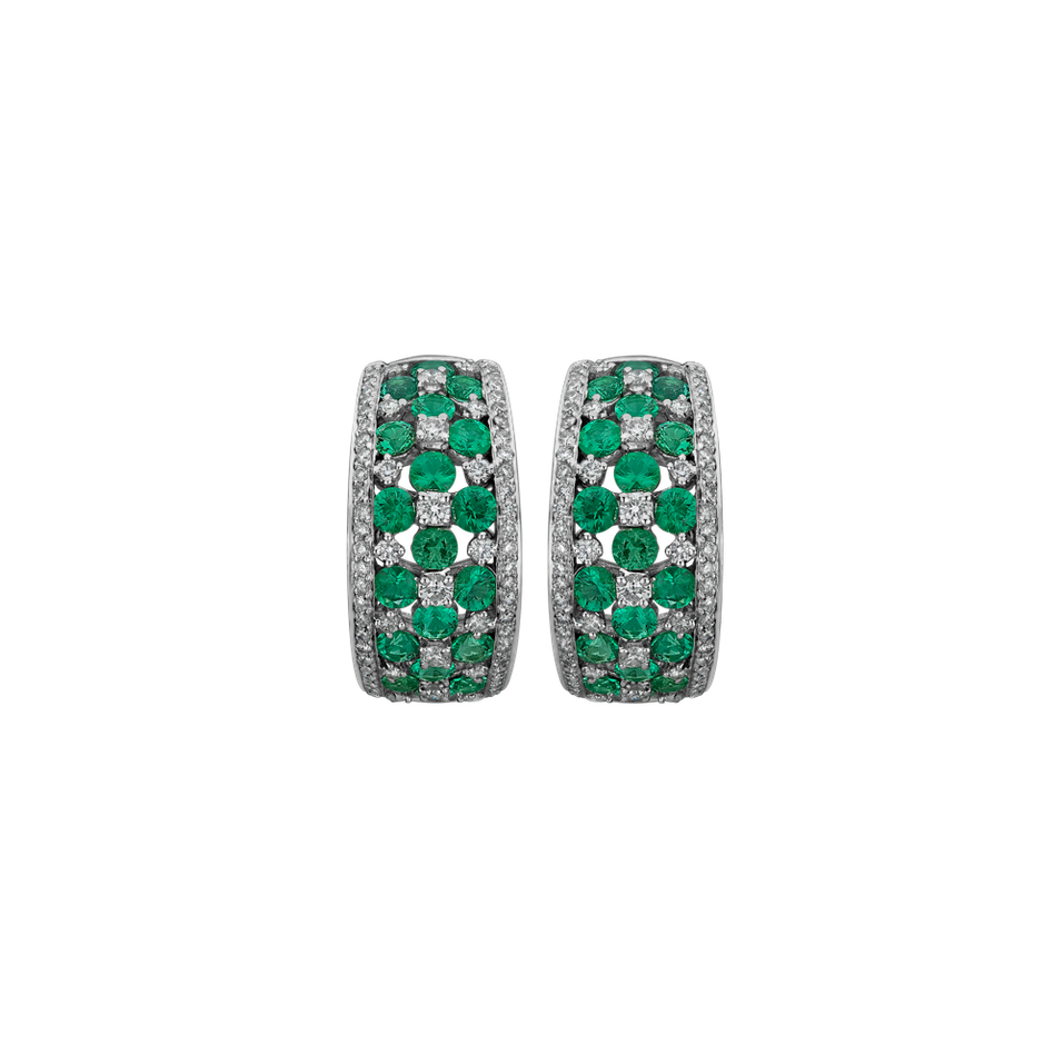 Diamond earrings and Emerald Prestige