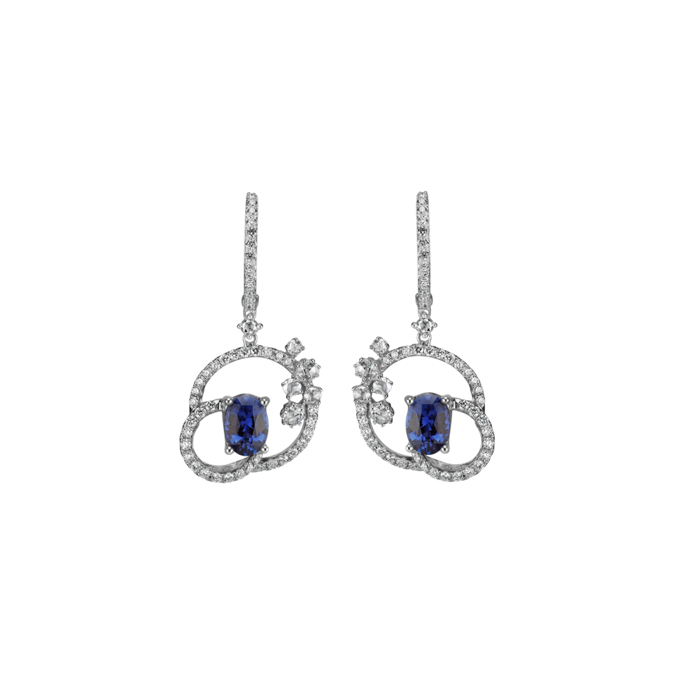 Diamond earrings with Sapphire Helga