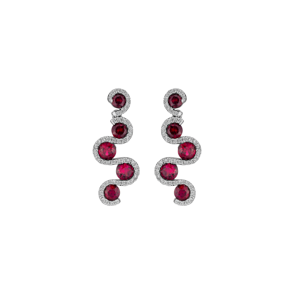 Diamond earrings with Ruby Ruby Pulse