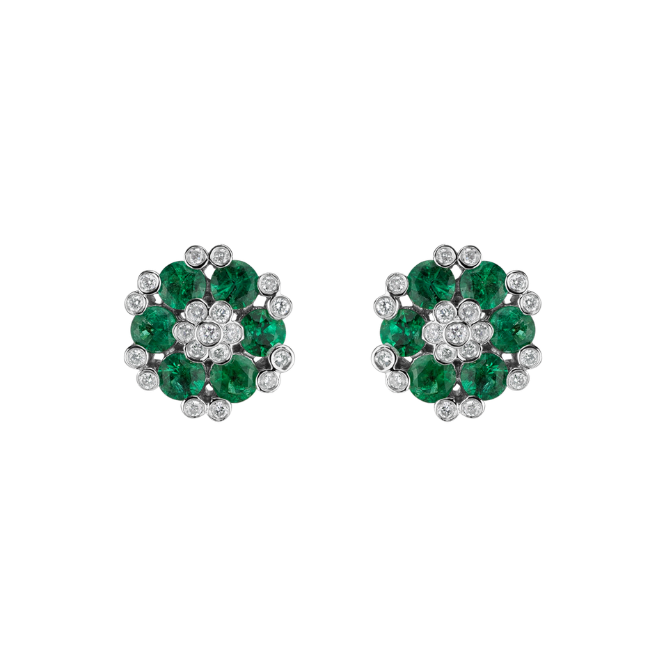 Diamond earrings and Emerald The Ruby Garden