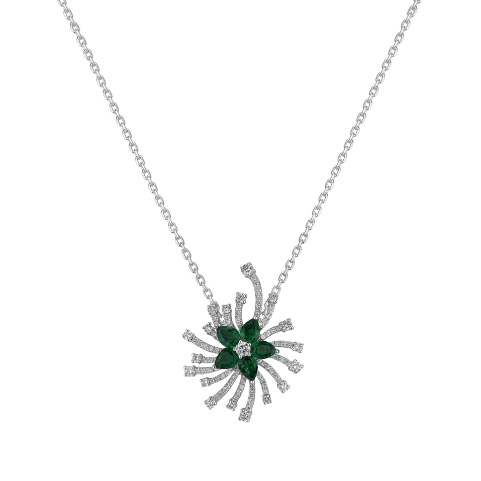 Diamond pendant with Emerald Emerald Rise of Hope