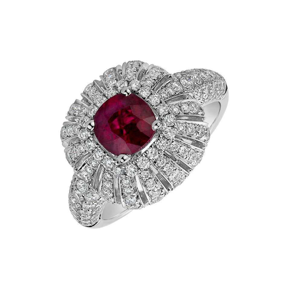 Diamond ring with Ruby Chrétien