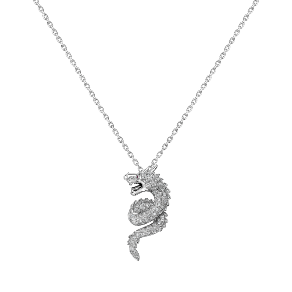 Diamond pendant with Ruby Dragon Snake