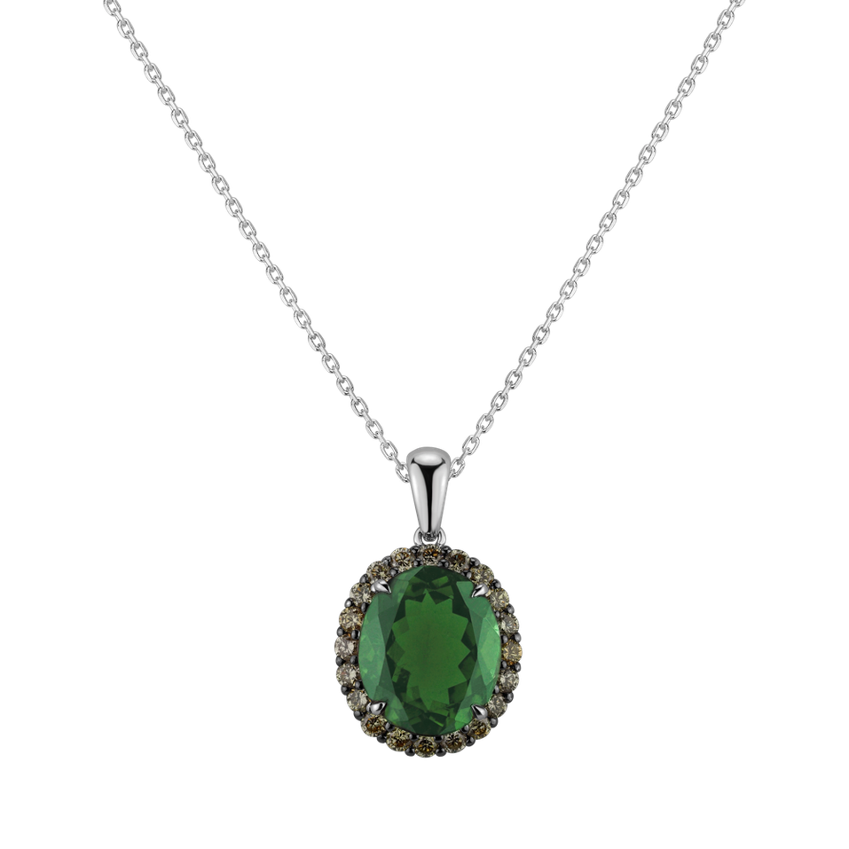 Pendant with brown diamonds and Tourmalíne Night Duchess