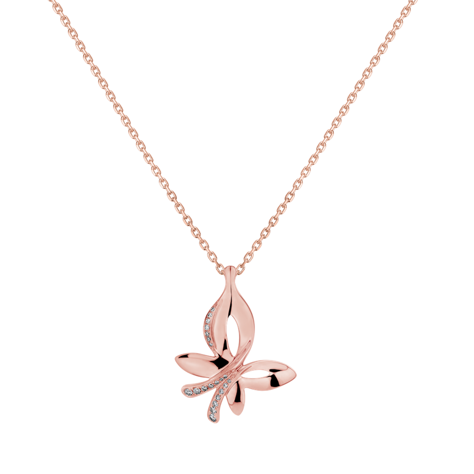 Diamond pendant Butterfly Kiss