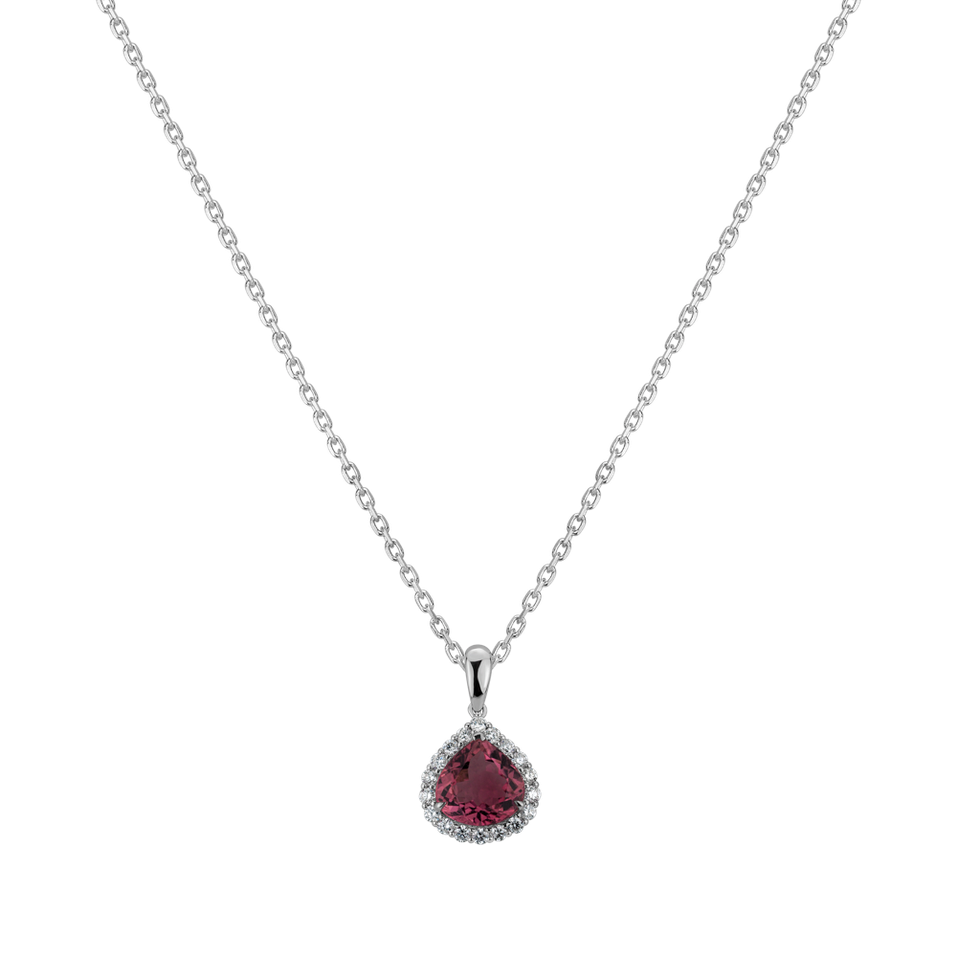 Diamond pendant with Turmalinem Red Passion