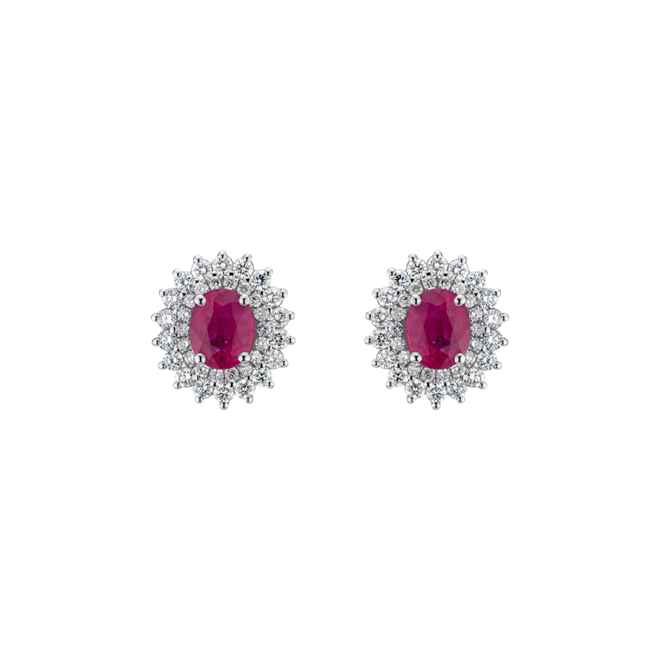 Diamond earrings with Ruby Noble Sacrifice