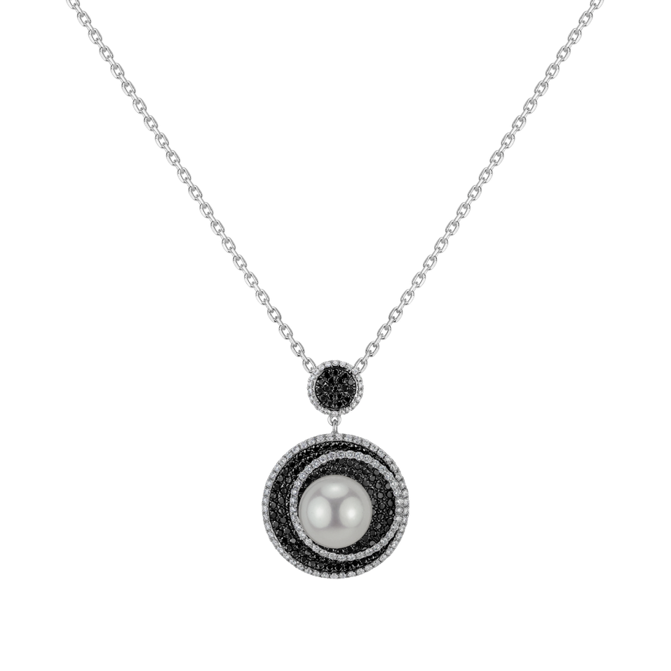 Pendant with black and white diamonds and Pearl Anapos Dream