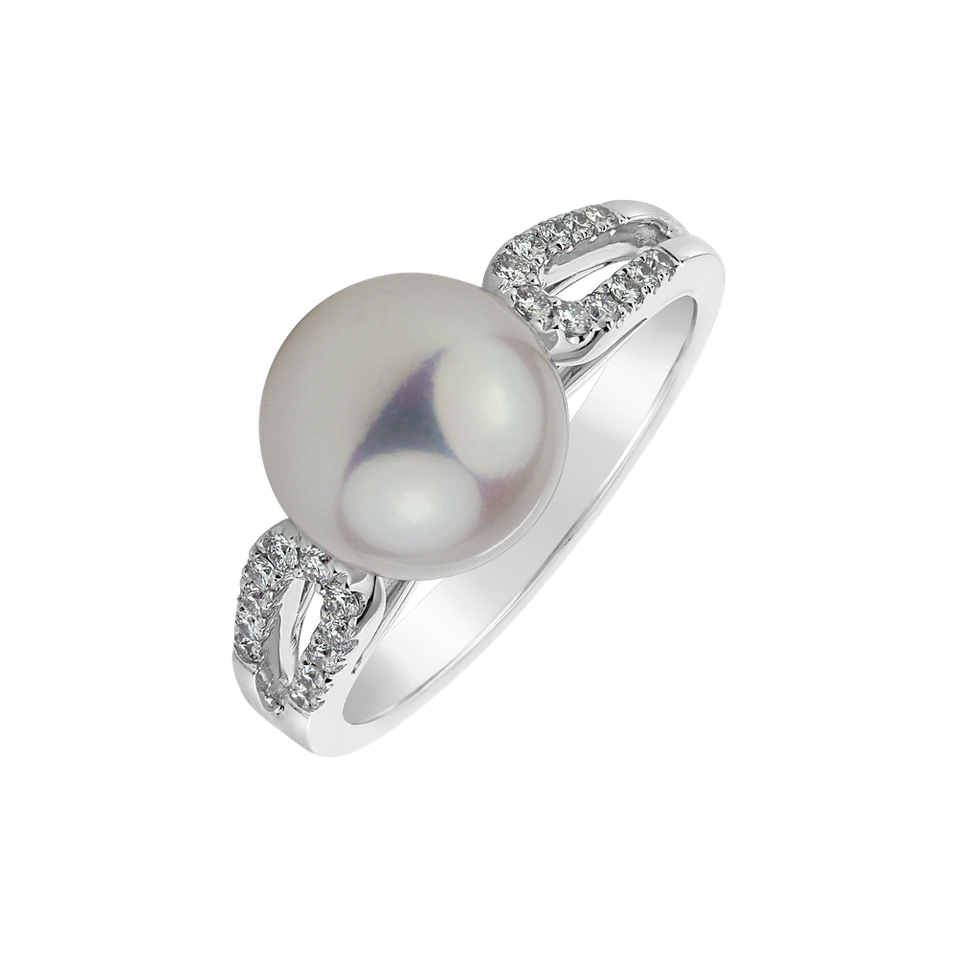 Diamond ring with Pearl Feelings of Marine