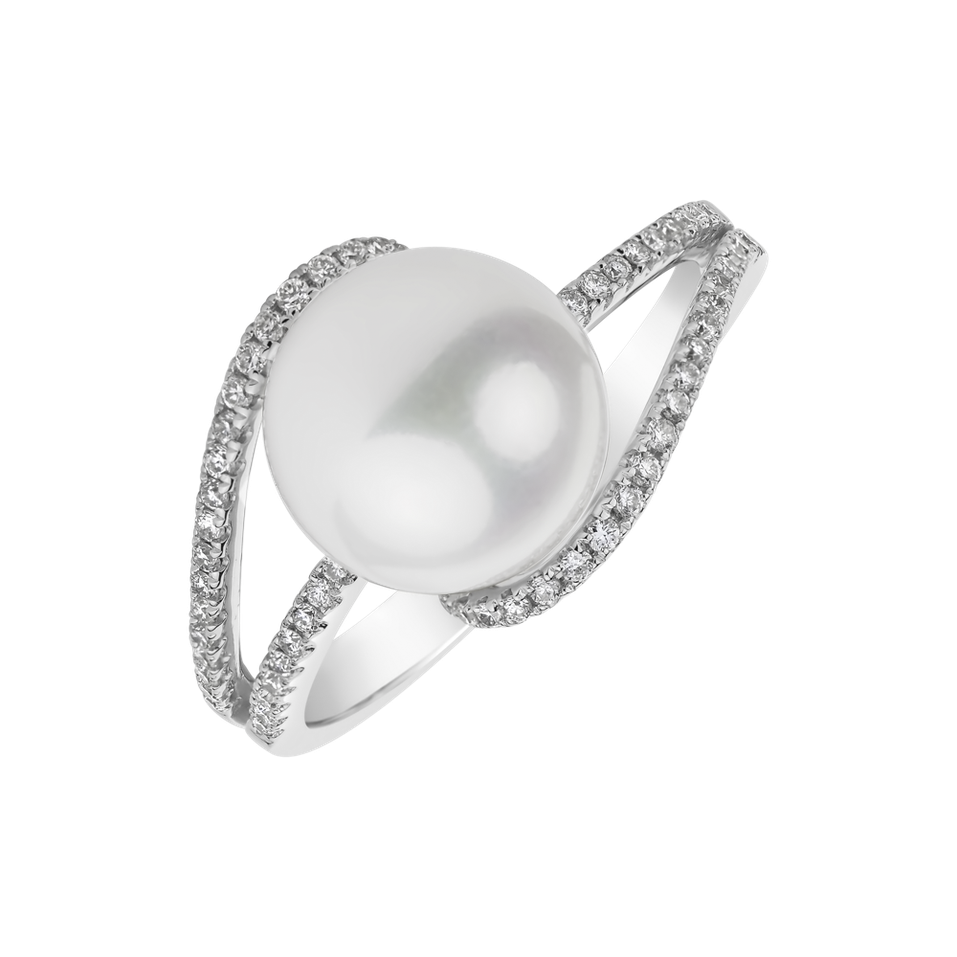 Diamond ring with Pearl Mermaids Gift