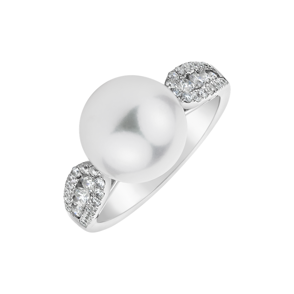 Diamond ring with Pearl Seraphic Paradise