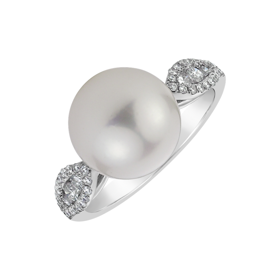 Diamond ring with Pearl Poseidón Hope