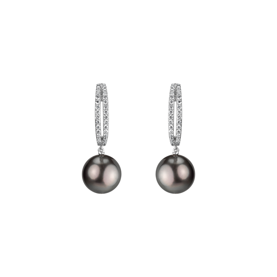 Diamond earrings with Pearl Neptunian Nights