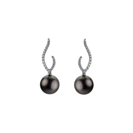 Diamond earrings with Pearl Oceanic Overture