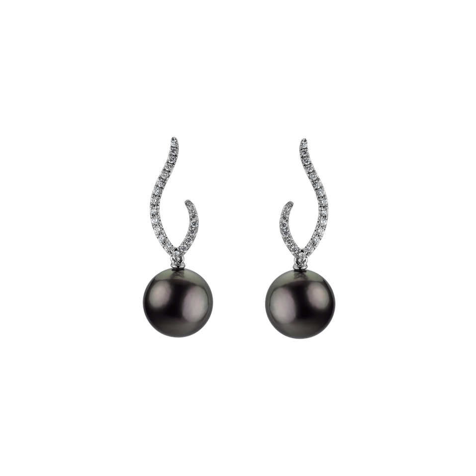 Diamond earrings with Pearl Oceanic Overture