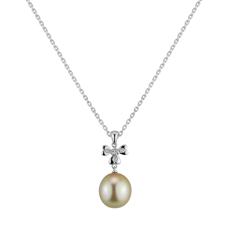 Diamond pendant with Pearl Secret of Ocean