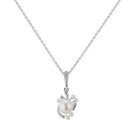 Diamond pendant with Pearl Purely Spiritual