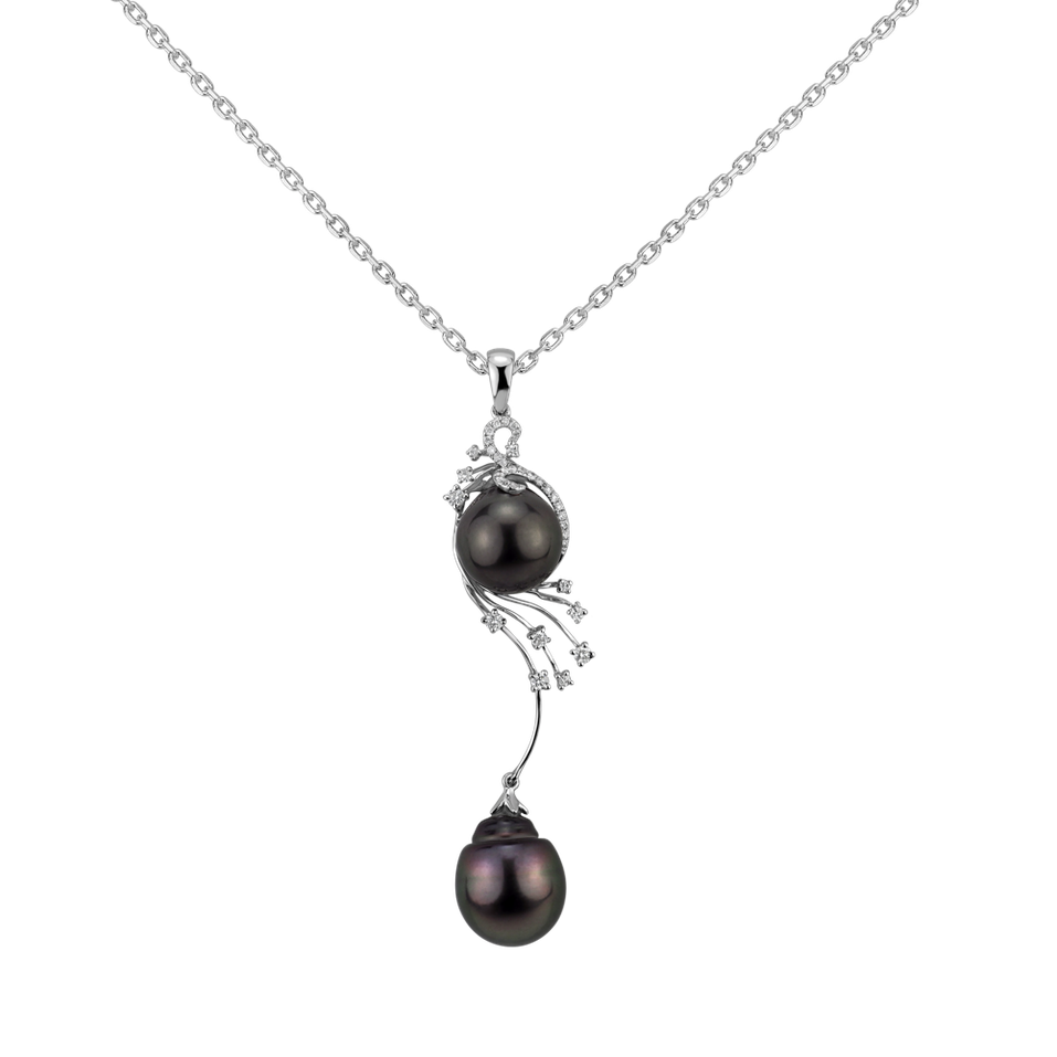 Diamond pendant with Pearl Tahitian Treasure