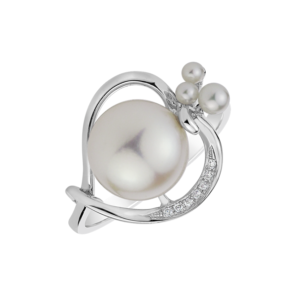 Diamond ring with Pearl Pearl Miracle