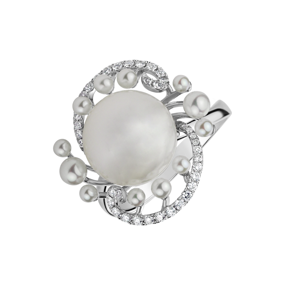 Diamond ring with Pearl Pearl Heaven