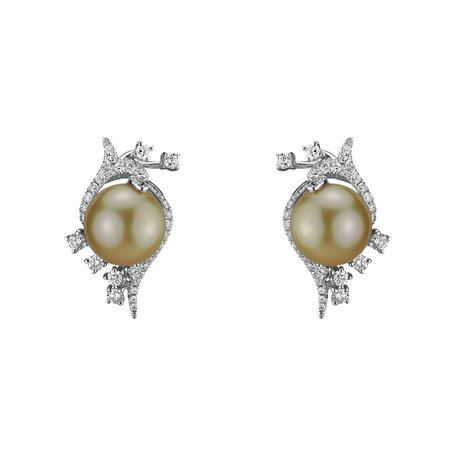 Diamond earrings with Pearl Mystical Coast