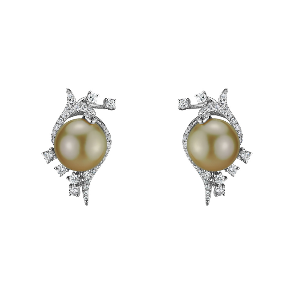 Diamond earrings with Pearl Mystical Coast