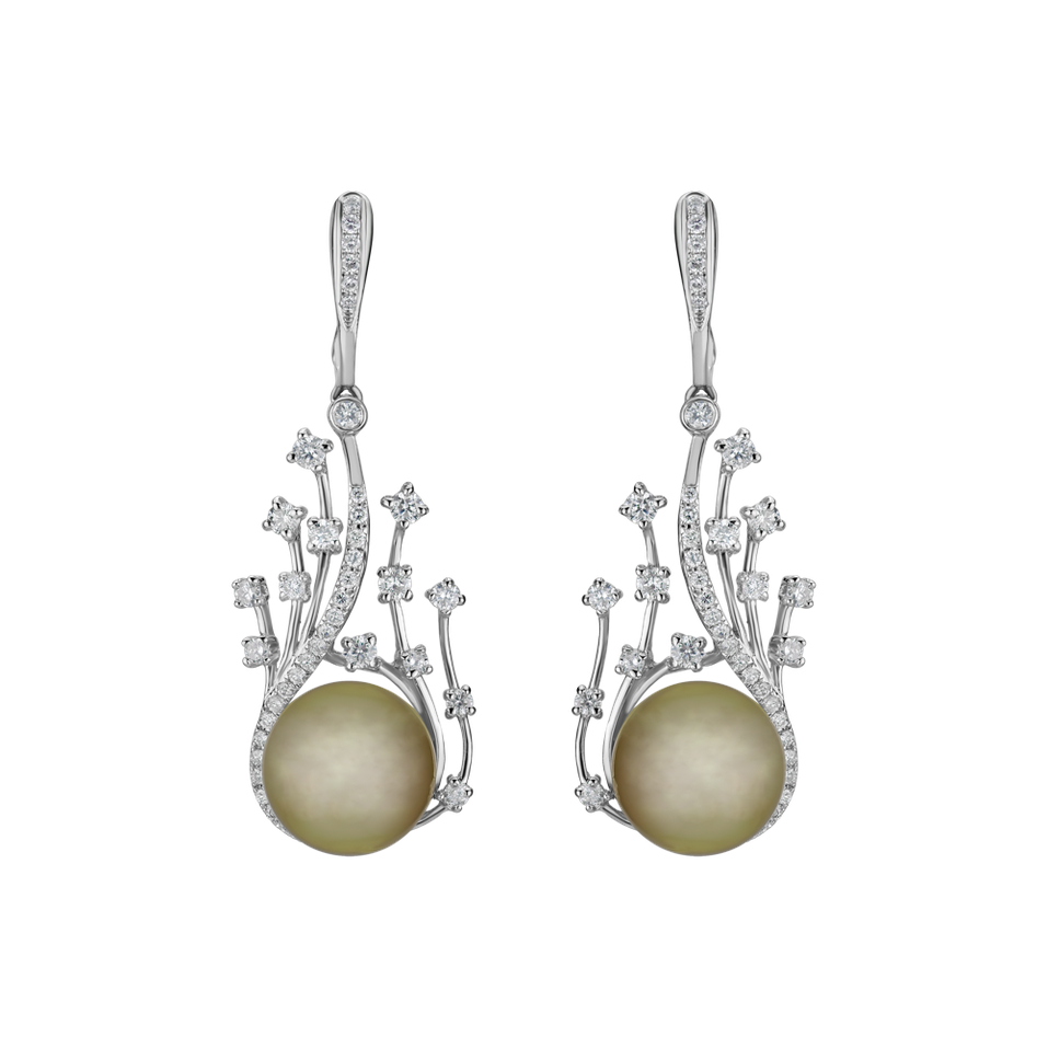 Diamond earrings with Pearl Venus Secret