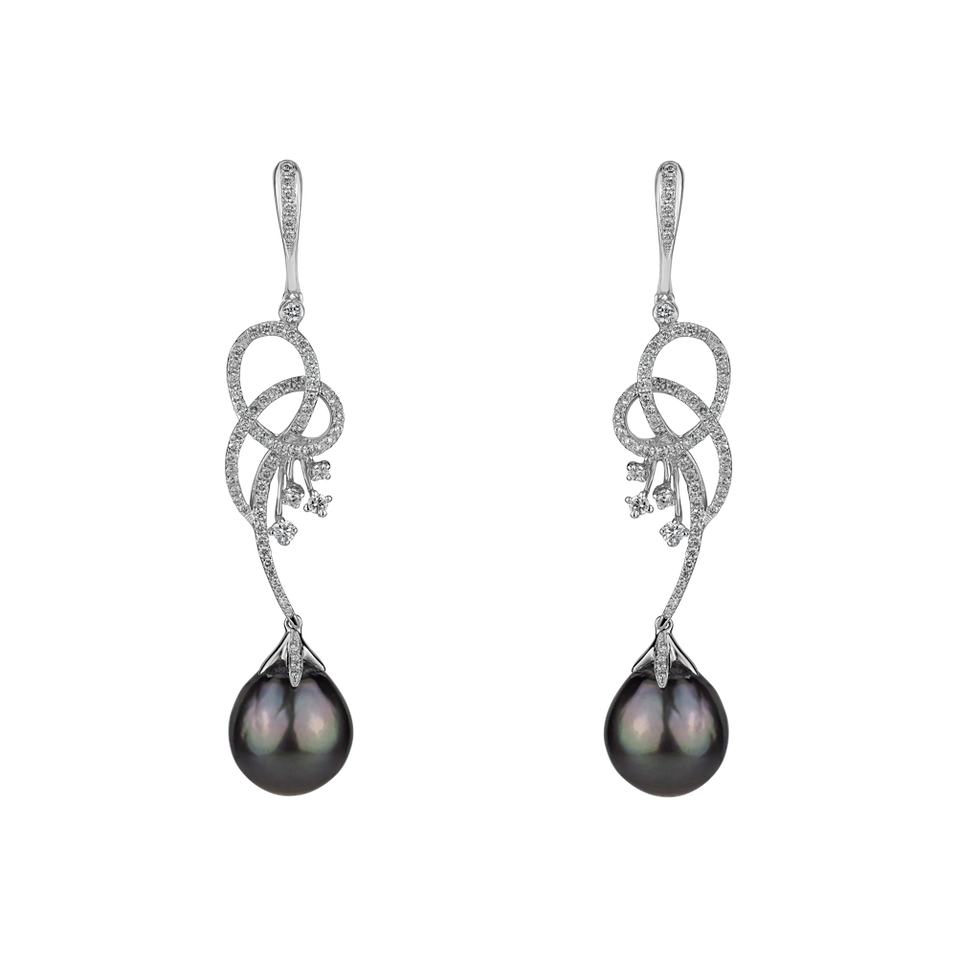 Diamond earrings with Pearl Venus Treasure