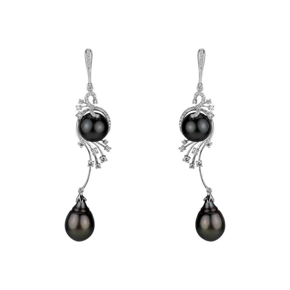 Diamond earrings with Pearl Venus Romance