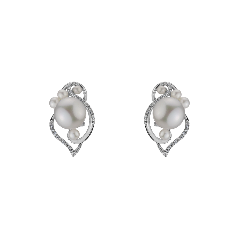 Diamond earrings with Pearl White Passion