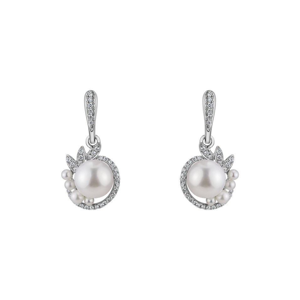 Diamond earrings with Pearl Eternal Oasis