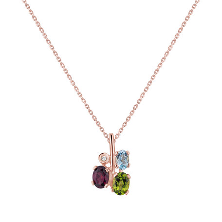 Diamond pendant with gemstones Neverlands Gift