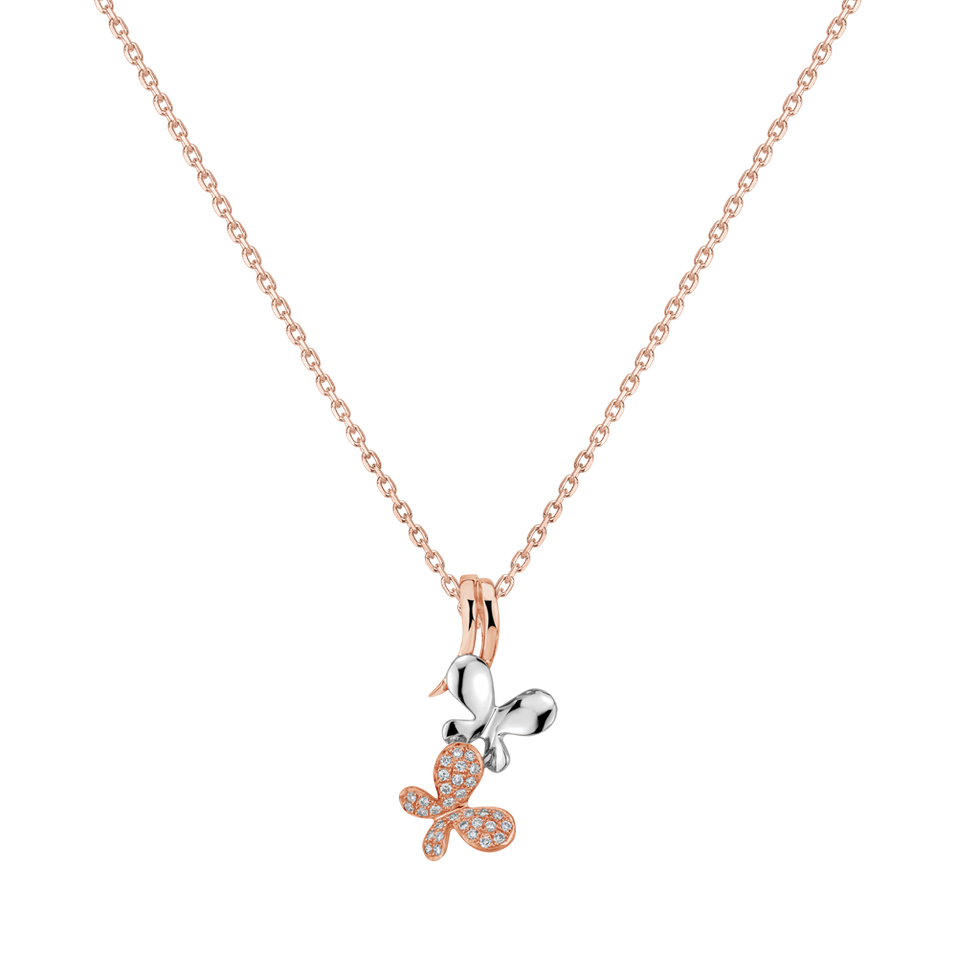 Diamond pendant Butterflies in Love