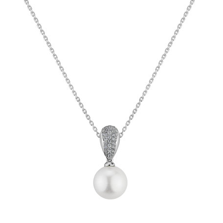 Diamond pendant with Pearl Lavish Shore