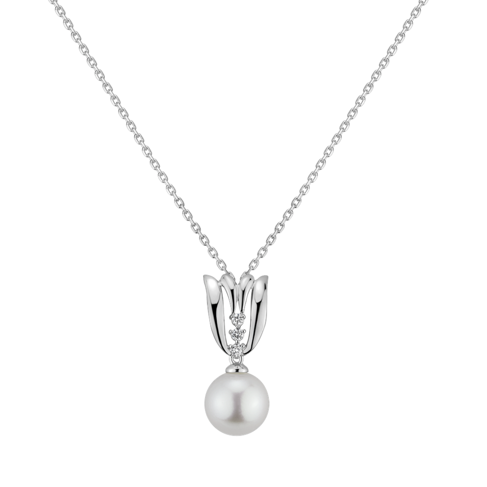 Diamond pendant with Pearl Eelodile