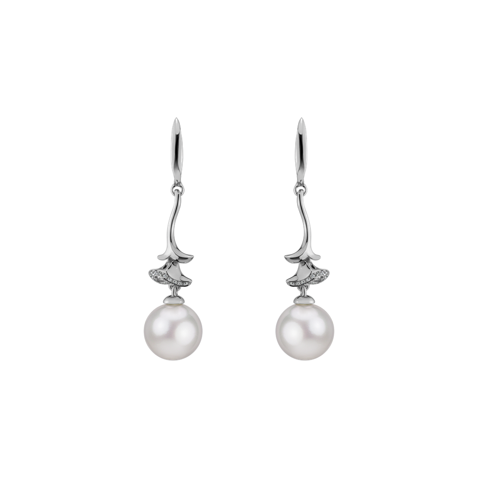 Diamond earrings with Pearl Molteia