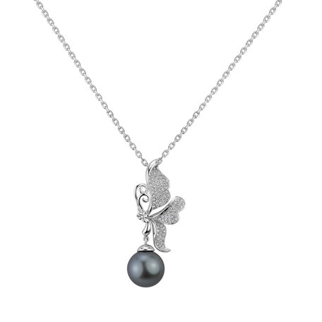 Diamond pendant with Pearl Ocean Fairytale