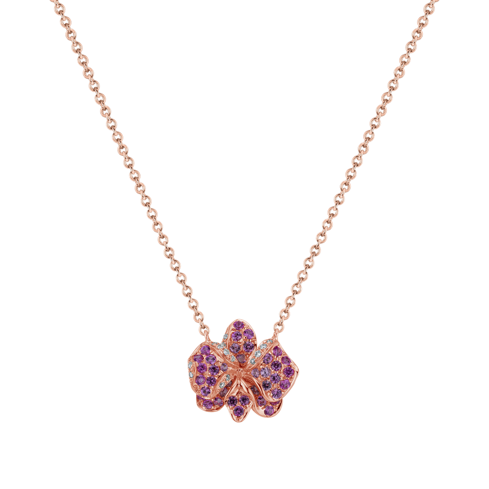 Diamond necklace with Sapphire Violet Fragrant