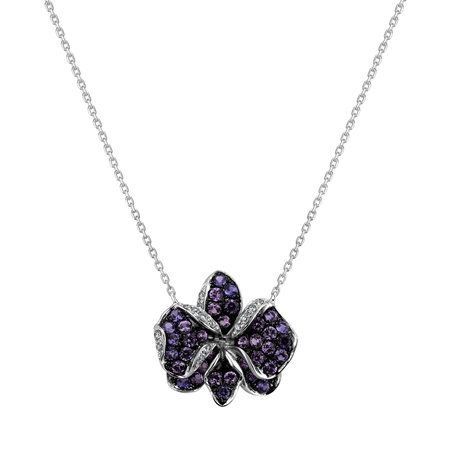 Diamond necklace with Sapphire Violet Fragrant