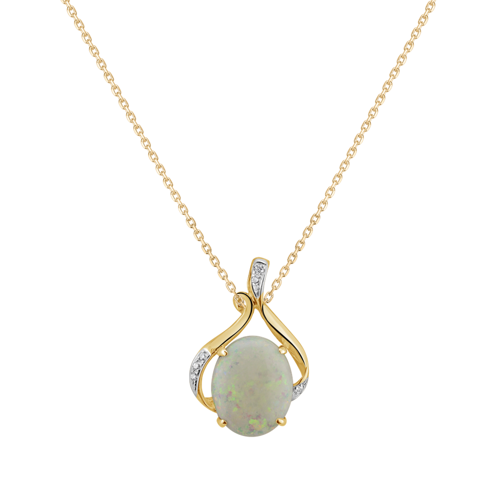 Diamond pendant with Opal Charming Impression