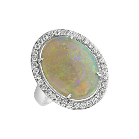 Diamond ring with Opal Kacper