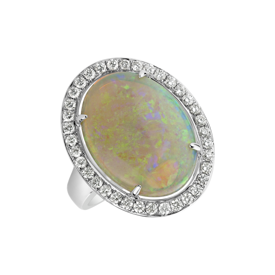 Diamond ring with Opal Kacper